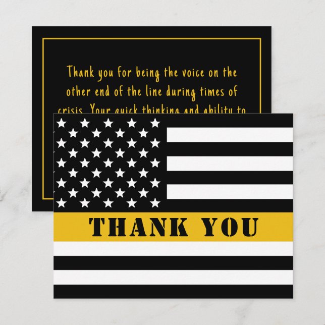 Cartão De Agradecimento 911 Despachante Apreciação de Sinalizador de Linha (Frente/Verso)