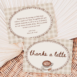 Cartão De Agradecimento A Baby is Brewing Gingham Coffee Baby Shower