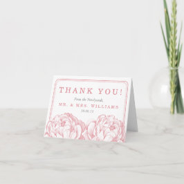 Cartão De Agradecimento A Bela Coleção de Casamento Floral Peônia