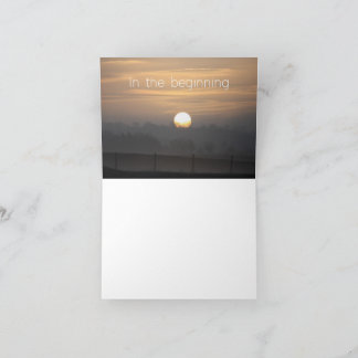 Cartão De Agradecimento A card with the words 'In the beginning'