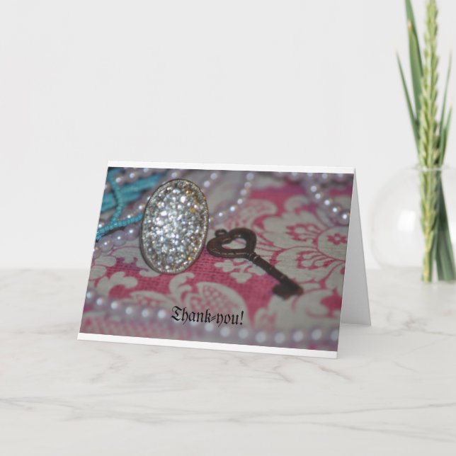 Cartão De Agradecimento A chave dos meus produtos cardíacos (Frente)