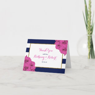 Cartão De Agradecimento A Coleção de Casamento Chic Moderno Luxo Rosas Cor
