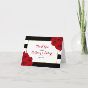 Cartão De Agradecimento A Coleção de Casamento Chic Moderno Luxo - Rosas V
