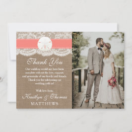 Cartão De Agradecimento A Coleção de Casamento de Praia do Dólar de Areia 