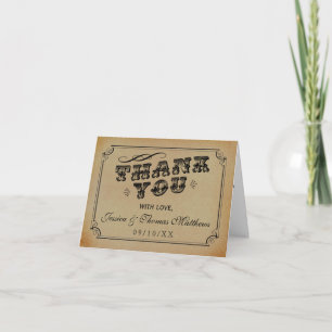 Cartão De Agradecimento A Coleção de Casamento Steampunk Vitoriana