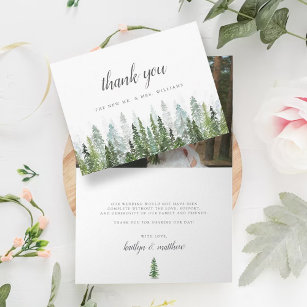 Cartão De Agradecimento A Coleção de Casamentos da Floresta de Pinheiros d
