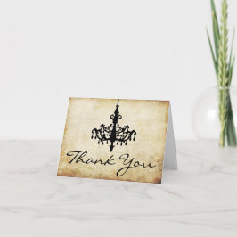 Cartão De Agradecimento A Coleção de Casamentos Lustre Vintage