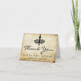 Cartão De Agradecimento A coleção do casamento do candelabro do vintage