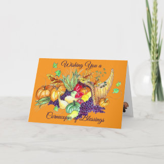 Cartão De Agradecimento A Cornucopia of Blessings Holiday Card