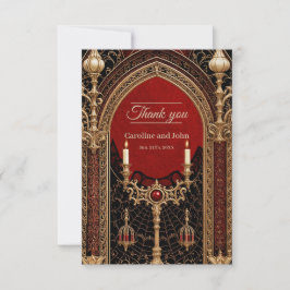 Cartão De Agradecimento A escura elegância do estilo gótico.