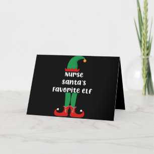 Cartão De Agradecimento A Favorita do Papai Noel Enfermeira Elfo Divertido