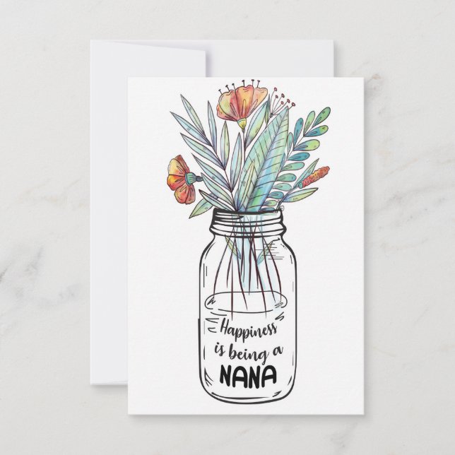 Cartão De Agradecimento A Felicidade Arte Esposa Está Sendo Uma Nana (Frente)