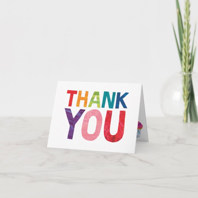 Cartão De Agradecimento A Lagarta Muito Faminta | Obrigado (Frente)