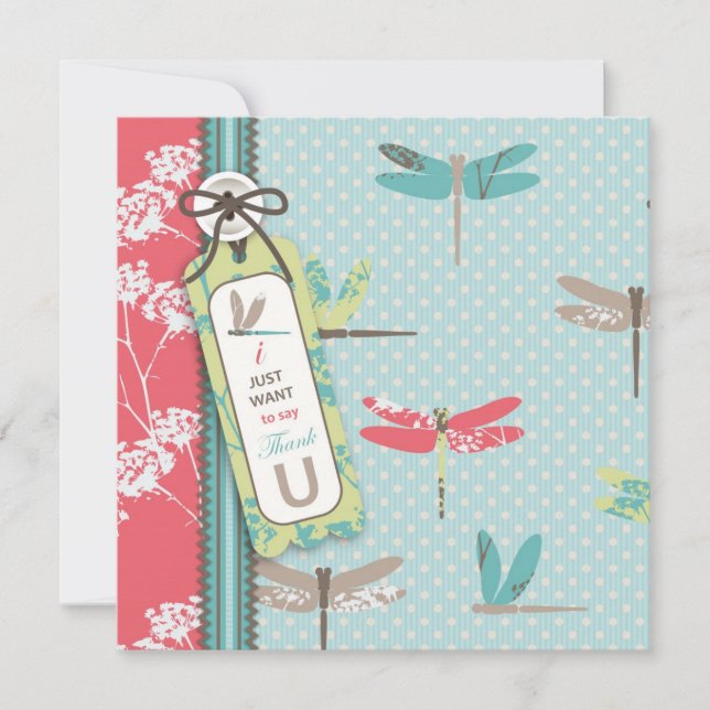 Cartão De Agradecimento A libélula sonha o quadrado de TY (Frente)