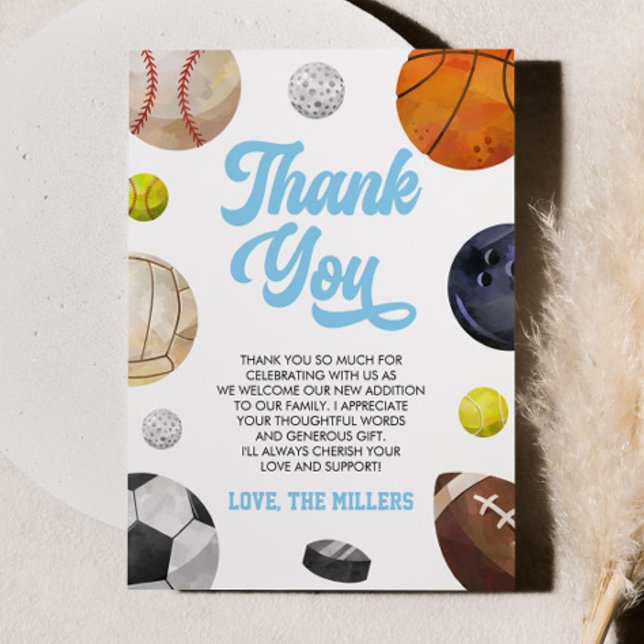 Cartão De Agradecimento A Little Allstar Is On The Way! Sports Baby Shower (Criador carregado)