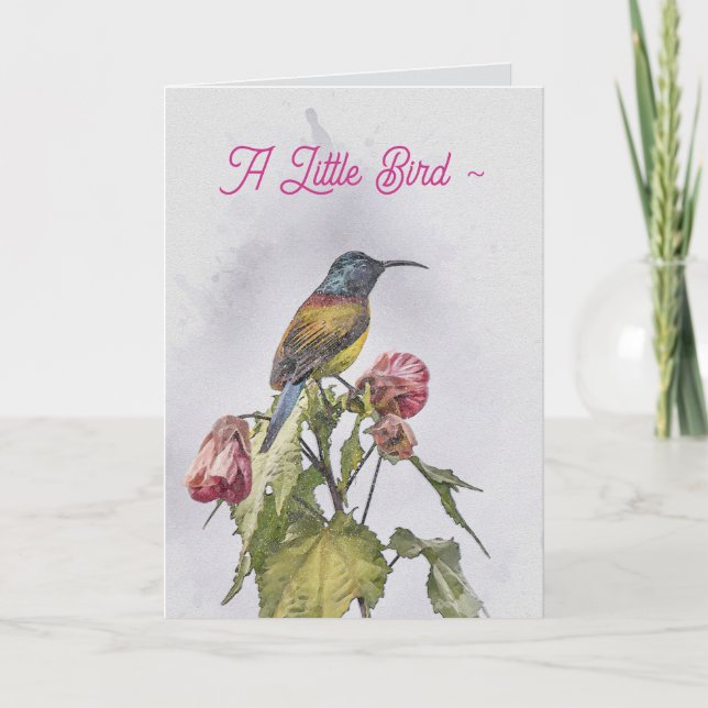 CARTÃO DE AGRADECIMENTO A LITTLE BIRD GET WELL CARD (Frente)