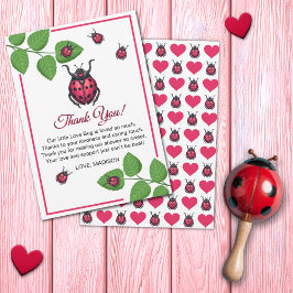 Cartão De Agradecimento A Little Love Bug Is On The Way Ladybug