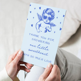 Cartão De Agradecimento A Little Sweetheart Valentines Boy Baby Shower