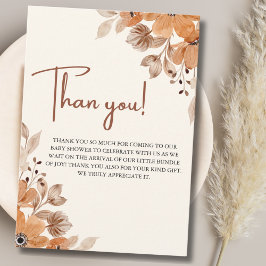 Cartão De Agradecimento A Little Wildflower is on The Way Girl Baby Shower