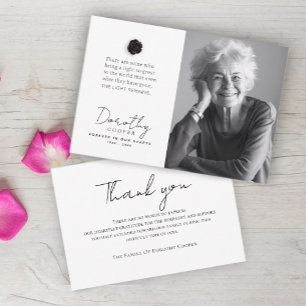 Cartão De Agradecimento A Luz Permanece   Foto personalizada do Rosa Memor