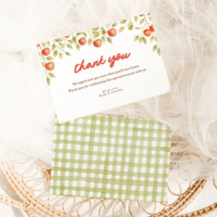 Cartão De Agradecimento A Maçã do nosso Chá de fraldas de outono