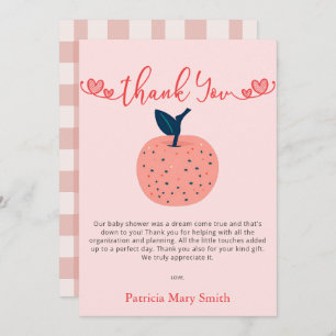 Cartão De Agradecimento A Maçã do nosso Chá de fraldas de Queda de Olhos