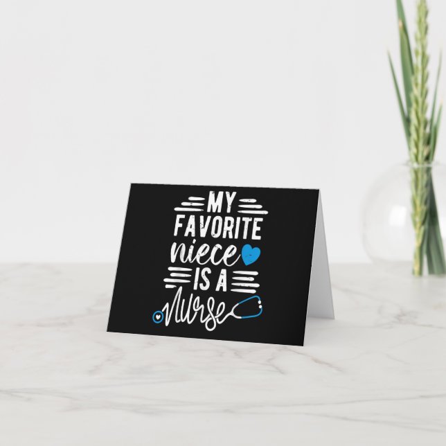 Cartão De Agradecimento a minha sobrinha favorita é uma enfermeira - tia t (Frente)