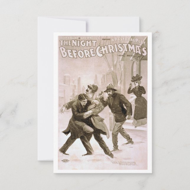 Cartão De Agradecimento A Noite Antes do Natal: O Assassinato (Frente)