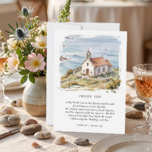 Cartão De Agradecimento A Pequena Capela à Beira-Mar Casamento