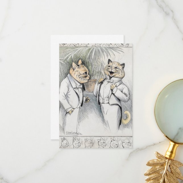 Cartão De Agradecimento A Piada pós-Janta de Louis Wain (Frente/Verso In Situ)