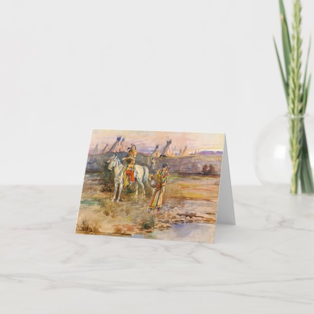 Cartão De Agradecimento A Piegan Flirtation by Charles Marion Russell (Frente)