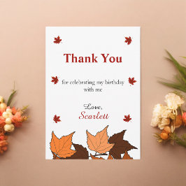 Cartão De Agradecimento A queda elegante deixa um primeiro aniversario de