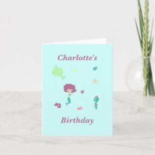 Cartão De Agradecimento A sereia do mar é uma espécie de nome em azul