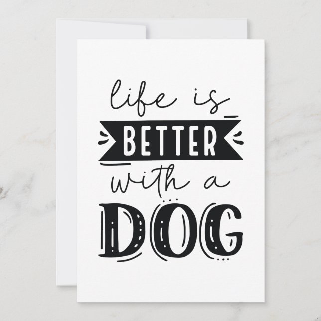 Cartão De Agradecimento A Vida É Melhor Com Um Cachorro (Frente)