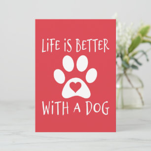 Cartão De Agradecimento A Vida É Melhor Com Um Cachorro - Amantes De Cacho