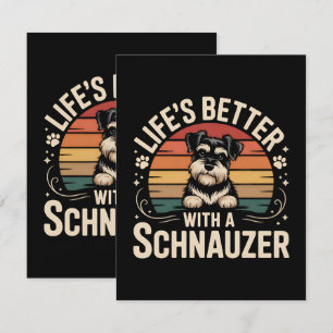 Cartão De Agradecimento A Vida é Melhor Com Um Schnauzer