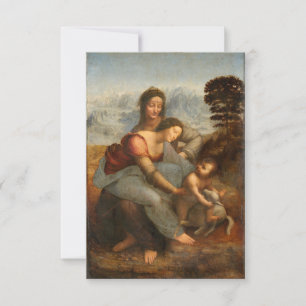 Cartão De Agradecimento A Virgem e o Menino Santa Ana Leonardo da Vinci