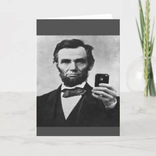 Cartão De Agradecimento Abe Lincoln com telefone celular