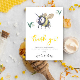 Cartão De Agradecimento Abeja abelhão aquarela - obrigado