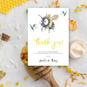 Cartão De Agradecimento Abeja abelhão aquarela - obrigado