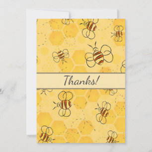 Cartão De Agradecimento Abeja Zumbido Abelhas Mel Cute 