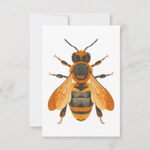 Cartão De Agradecimento Abelha do Bumble do Estilo Antiquado - Vintage Ins