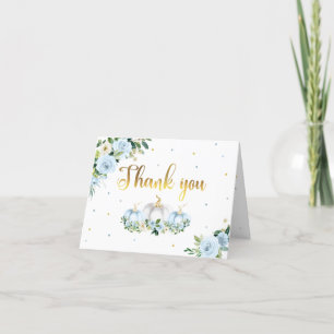 Cartão De Agradecimento Abóbora Chá de fraldas Abater Abóbora Pumpkin Azul