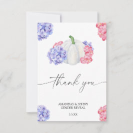 Cartão De Agradecimento Abóbora de Aquarela Agradeço a revelação do gênero