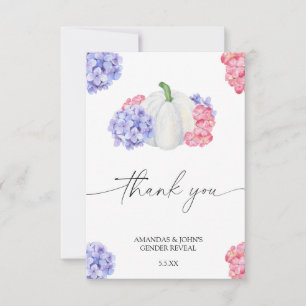 Cartão De Agradecimento Abóbora de Aquarela Agradeço a revelação do gênero