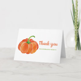 Cartão De Agradecimento Abóbora de Aquarela Laranja Vibrante | Obrigado