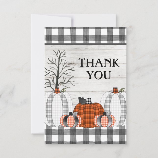 Cartão De Agradecimento Abóbora do Dia das Bruxas Obrigado (Frente)