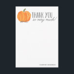 Cartão De Agradecimento Abóbora | Obrigado Nota<br><div class="desc">Obrigado Personalizado Nota com a abóbora de aquarela pintada manualmente. Diz "obrigado muito" e personalize com seu nome.</div>