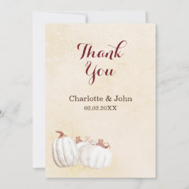 Cartão De Agradecimento abóboras brancas caem obrigado de casamento