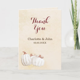 Cartão De Agradecimento abóboras brancas caem obrigado de casamento